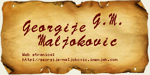 Georgije Maljoković vizit kartica